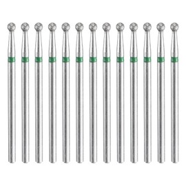sourcing map 13pcs 100-120 Grits Diamond Grinding Bit 2.7mm Ball Head 2.35mm Shank 2.2.7mm Length Stone Sanding Drill Bits Rotary Tool for Ceramic Glass Nails Grinding Polishing