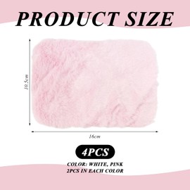 CHROMACRAFT 4 Pieces Dollhouse Rug, 1:12 Dollhouse Rug, Oval Plush Rug, Mini Floor Decoration, Dollhouse Accessories, Girls Toy Accessories