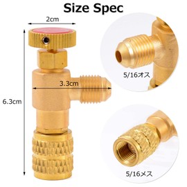 [human] Air Conditioner Gas Charge Valve Control Valve Gas Charger Air Conditioner Tool R410a R32 Gas Charge Hose Vacuum Pump (Male 5/16 Size, Female 5/16 Size)