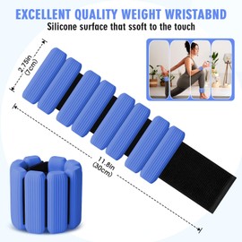 Wrist Weights Set of 2(1Lbs Each), Wearable Wrist Ankle Weights for Women & Men, Adjustable Arm & Leg Weights for Walking, Yoga, Swimming, Gym (Blue)