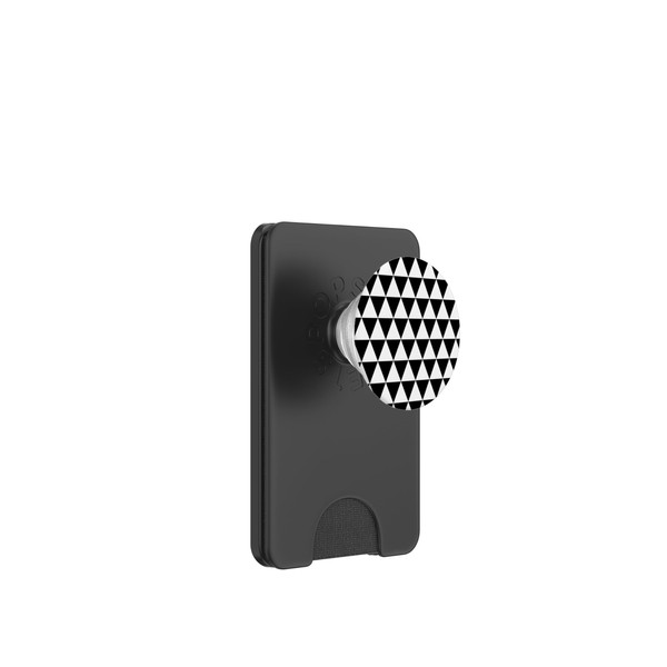 White Black Nordic Scandinavian Triangles Squares Pattern PopSockets PopWallet for