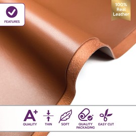 LeatherAA - Sábana de piel café argán auténtico: piel de cordero café natural auténtica para manualidades, costura y proyectos personalizados (aceite de argán, café, 20 x 25 cm)