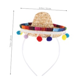 CIYODO Mini Sombrero Hats for Boys and Girls Handmade Mexican Party Hat Straw Fiesta Party Supply Sun Hat Birthday Party Accessory