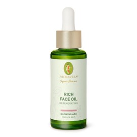 PRIMAVERA Rich Face Oil - Regenerating 30 ml - Natural Cosmetics - Light Facial Oil for Mature, Demanding Skin - Activates Cells and Firms the Skin - Vegan