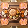60Pcs Pink Bow Pumpkin Paper Plates Pumpkin Autumn Thanksgiving Party