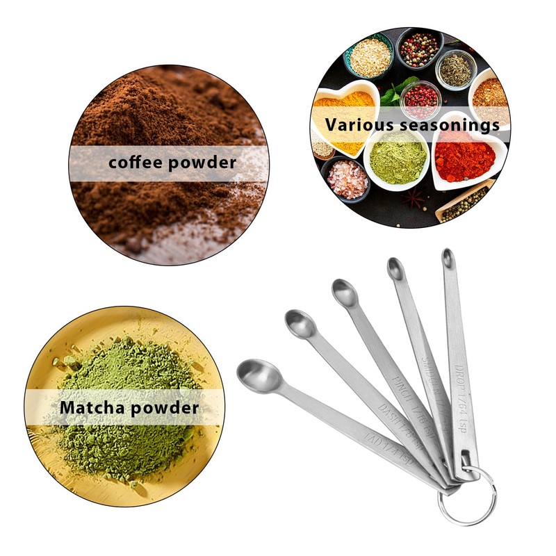SLEEKEE 5 Pieces Stainless Steel Measuring Spoons Set, Mini Spoon,