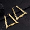 Big Bamboo Triangle Hollow Hoop Earrings for Women Girl Gold