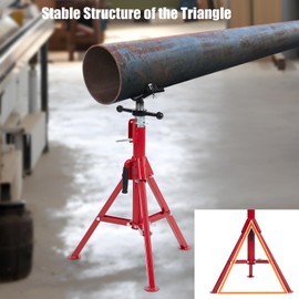 2 Piece Set V Head Pipe Stand, 2 Ball Transfer, Heavy Duty Roller Stand for Welding, 2500 Lbs, 28''-52'' Height Adjustable, Portable, Foldable Jack Stand for Automotive, Workshop, Garage