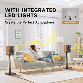 Height Adjustable Speaker Stands Pair – 2025 New Universal Bookshelf Surround Sound Speaker Stands for Home Theater and Studio, Heavy Duty Metal Construction, Easy Assembly, Supports Up to 25 lbs