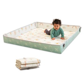 Infantino Foldable Soft Foam Play Mat, Baby Play Mat for Tummy Time & Floor Play, Lightweight, Easy to Store, Wipeable, Rainbows