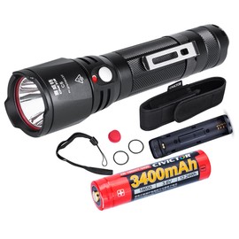 Small Tactical Flashlights Military Grade with Holster Holder Waterproof IPX8 Super Bright Led Flashlight High Lumens 18650 CR123A EDC Pocket Police Mini Torch Camping Lantern Light w Battery Charger