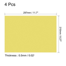 sourcing map 4Pcs A4 Gel Light Lighting Filter Overlay Transparent Color Correction Plastic Vinyl PVC Sheets Photography Television Matte Yellow,0.5mm
