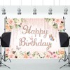 ChloropLastid 10x8ft Pink Floral Birthday Backdrop Rose Gold Glitter Flower