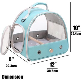 Small Bird Travel Cage Carrier, Portable Parrot Parakeet Carrier with Standing Perch and Comfy Mat, Budgies Carry Transport Bag for Vet Visit Shopping and Outdoor Adventure.