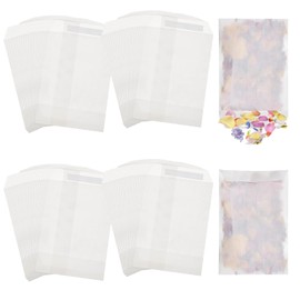 Businey 100 pcs Glassine Bags, Wedding Confetti Bag, Biodegradable Wedding Favor Bags, Glassine Envelopes for Party, Wax Melt Packaging Favours for Flowers 7.5 x 12cm x1cm