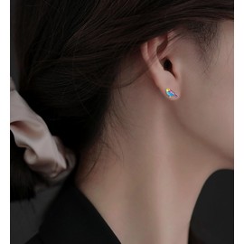 SLUYNZ Sterling Silber Kleiner Vogel Ohrstecker für Frauen Teenager Bunte Kleine Vogel Ohrstecker Kleine Haustier Tier Ohrringe Emaille Ohrstecker (A-Silber)