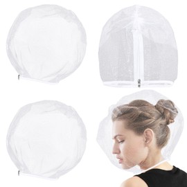 Xindojuz 3 PCS Makeup Protector Hood for Face, Reusable Chiffon Cosmetic Face Cover Mask Washable Zipper Closure Clothing Protector for Women Girls Wedding Prom Costume Party Travel