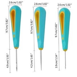 3 Pcs Green Candle Making Punch Needle Tool Set, Round Hole Cone Hand Drills Punch Needle Candles Wick Tools for DIY Silicone Mould Making Punch Candle Making,Round Hole Punch Wicking Needle Tools