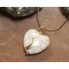 Kintsugi Petite 5/8" White Howlite Broken Heart Mended with 23k