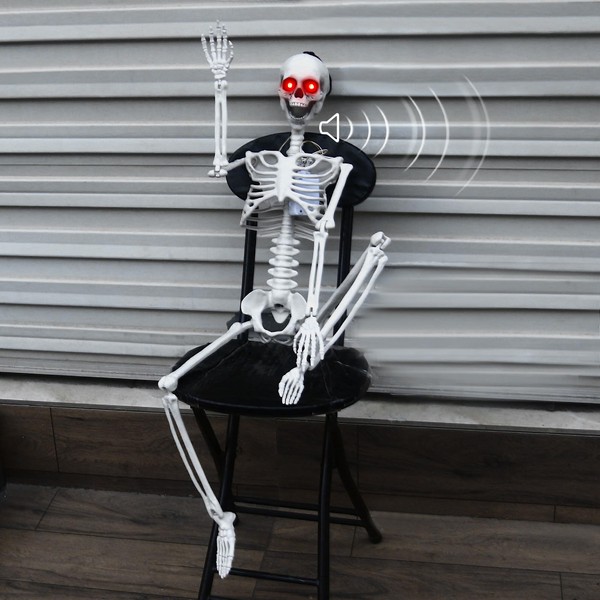 DUNCHATY Halloween Hanging Posable Skeleton - 3FT Prop Skull with