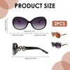 RRICHH 2 Pairs Polarised Sunglasses Womens Retro Trendy Oversized Driving