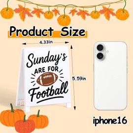 Hello Fall Sunday’s are for Football Decorations for Home Autumn Thanksgiving Decor Desk Sign Gifts for Coworkers Friends Football Lovers Happy Fall Plaque Gift for Farmhouse Home Garden Yard Decor