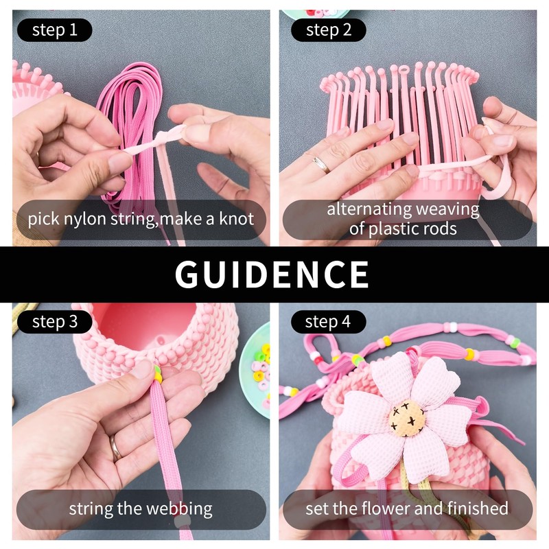 AOUXSEEM 2 Sets Plastic Basket Weaving Kit for Beginners,DIY Crossbody