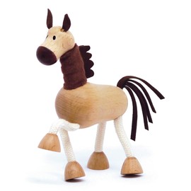 Horse Wooden Animal Toys for Toddler, Fun and Posable Wood Farm Animal Toys, Early Education Boys and Girls