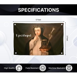 3x5 Feet Upsidupsi Polyester Flag with 4 Grommets - Funny Bedroom Living Room Wall Decorations - Funny Tapestry Cool Wall Single Sided Flags for Decor College Dorm Room Guys - Woman Goblen Posters