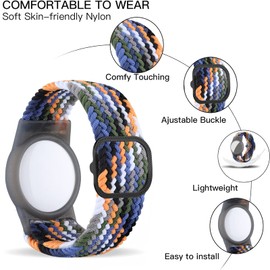 Dingfeiyu 4 Stück Nylon für AirTag Armband Kinder Wasserdicht, Anti-Lost, Anti-Kratz-Schutz für die Positionierung des Bracelet für AirTag (Blauer satz)