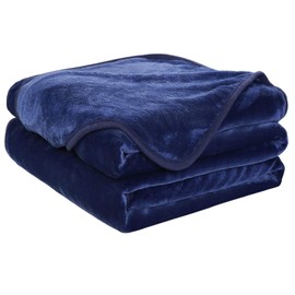 Soft Blanket Warm Fuzzy Microplush Lightweight Thermal Fleece Blankets for Couch Bed Sofa California King,102X108Inch, Dark Blue