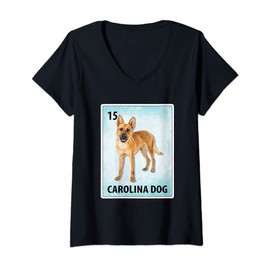 Womens Carolina Dog Mexican Dog Cards V-Neck T-Shirt