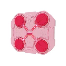 Hesitroad Music Boxing Machine Wall Mounted for Adults, Home Wall Mount Bluetooth-Compatible Electronic Smart LED Boxing Training Target Punching Pad Home Gym Workout Equipment for Kids Pink