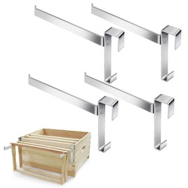 TCULIHWY 4PCS Bee Frame Holder, Upgraded Stainless Steel Bee Hive Stand Holder Hive Tool Beekeeping Frame Grip Shovel Bee Hive Frame Support Bracket Rack, Bee Supplies Hive Tool for Beekeeper