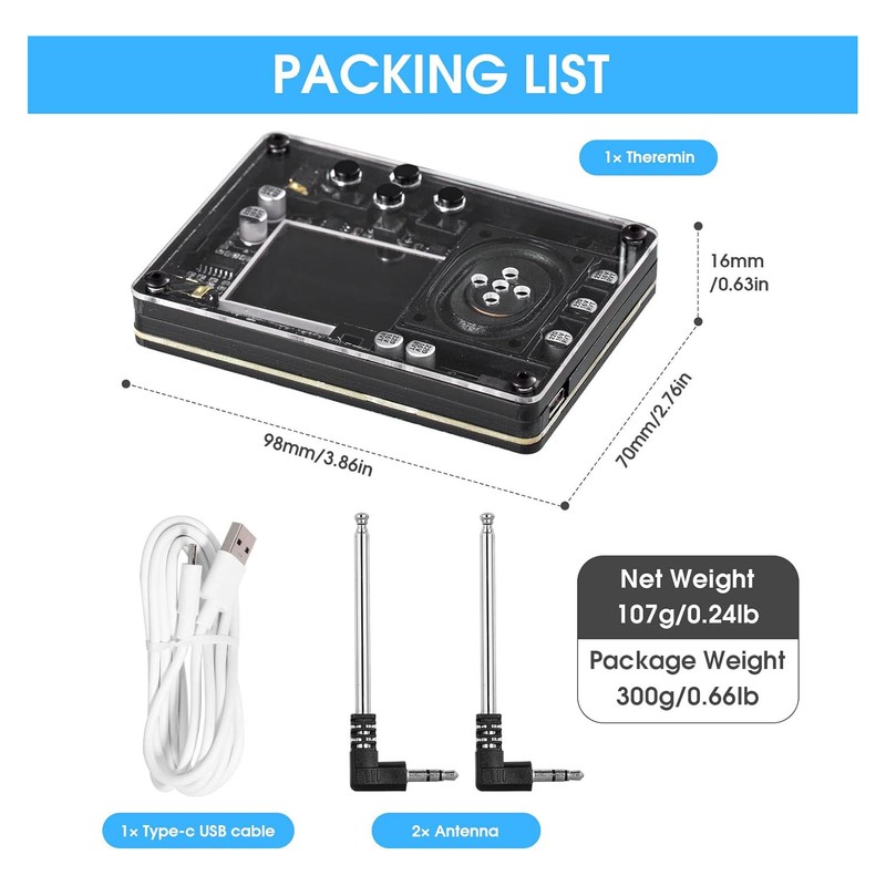 Theremin Kit Electronic Innovative Mini Musical Instrument Gift with Screen