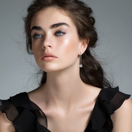 Moissanite Drop Earring for Women, 925 Sterling Silver Diamond Dangle Earrings for Women, Chain Stud Earrings, Elegant Wedding Earrings for Brides Bridesmaid Hypoallergenic Christmas Gifts