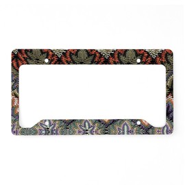 CafePress Bohemian Floral Tribal Patter License Plate Holder Aluminum License Plate Frame, License Tag Holder