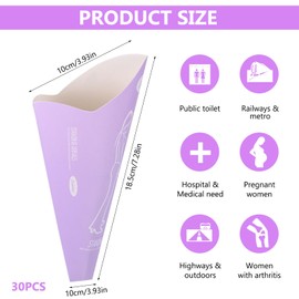 PXARMYYXGS Pack of 30 Urinella for Women Standing, Portable Urinal for Women, PIPI Funnel, Pee Aid for Women On the Go Travel Hiking Car Outdoor Activities Camping Accessories