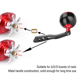 Power Reel Handle, Knob Fishing Handle Bait Reel CNC Knob (with fittings) Replacement Parts Accessories 3 Colors (Red) Bait Reel Handle