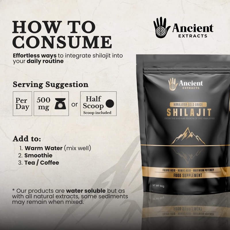 Himalayan Shilajit Powder, Gold Grade 50g (100 Days)