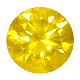 0.38 ct ROUND CUT 4.66 mm SI CLARITY FANCY VIVID YELLOW DIAMOND LOOSE STONE