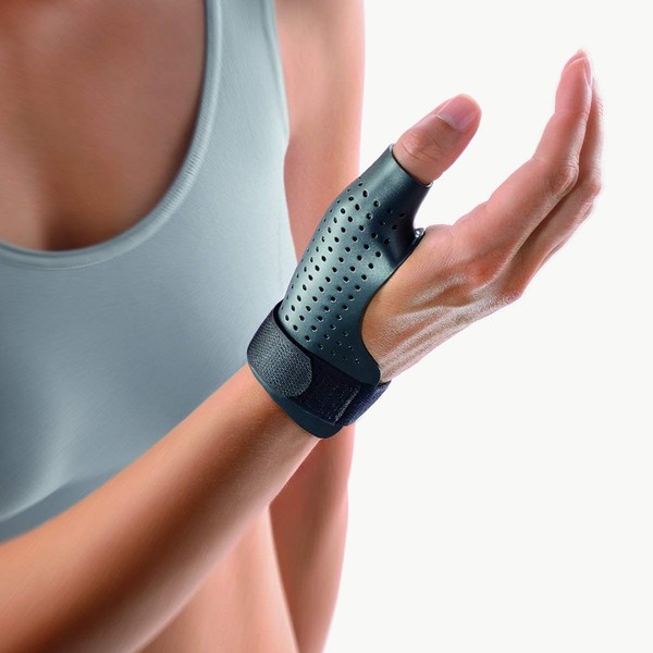 Skiers Thumb Brace Sella Dur for UCL Ligament Injury Hard Plastic Thumb Splint Arthritis Brace to Immobilize Stabilize CMC Basal MCP Joints Trigger Thumb Medical Grade Made in Germany (Large, Left)