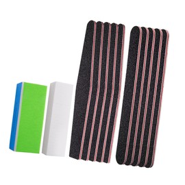 Baluue 1set Nail Art Tool Kit Manicure Nail Files Polishing Blocks Sanding Strips for Home and Professional Salon Use and Practical for Natural and Extensions