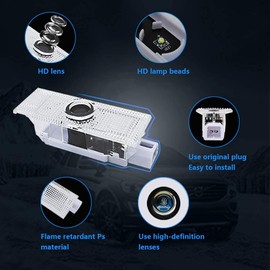 2Pcs Car Door Light LED Welcome Light Projector Door Shadow Lights Puddle lamp Car Ghost Shadow Light for Levante 2014-present