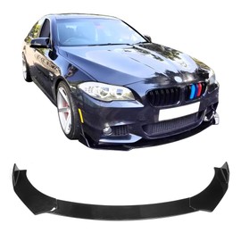 IKON MOTORSPORTS, Compatible with 62"-66" Width Car, Adjustable A Style Front Bumper Lip Chin Splitter Spoiler Air Dam Gloss Black PP 3PCS