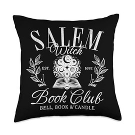 Salem Witch Book Club Reading Spooky Season Spells Gift Throw Pillow