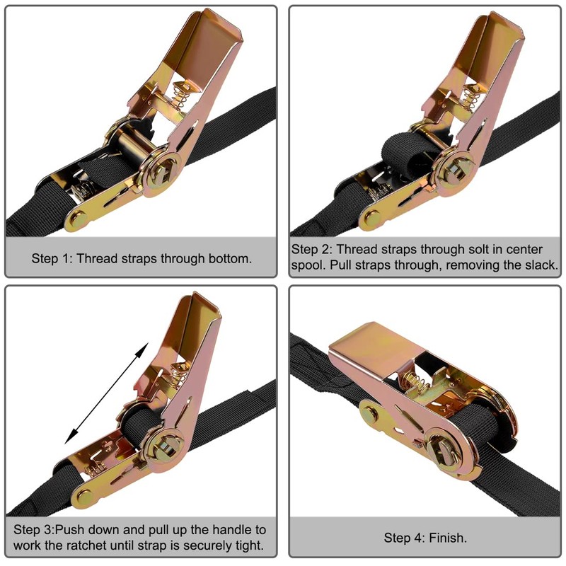 sourcing map Ratchet Tie Down Lashing Strap 1" x 33Ft