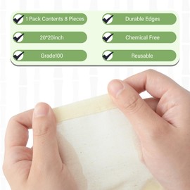 Cheese Cloths 8-Pcs Cheesecloth Unbleached Reusable Muslin Straining Pastillas de Cuajo Making Queso Juicing Butter Milk Filtering Grade 100 20x20-Inch