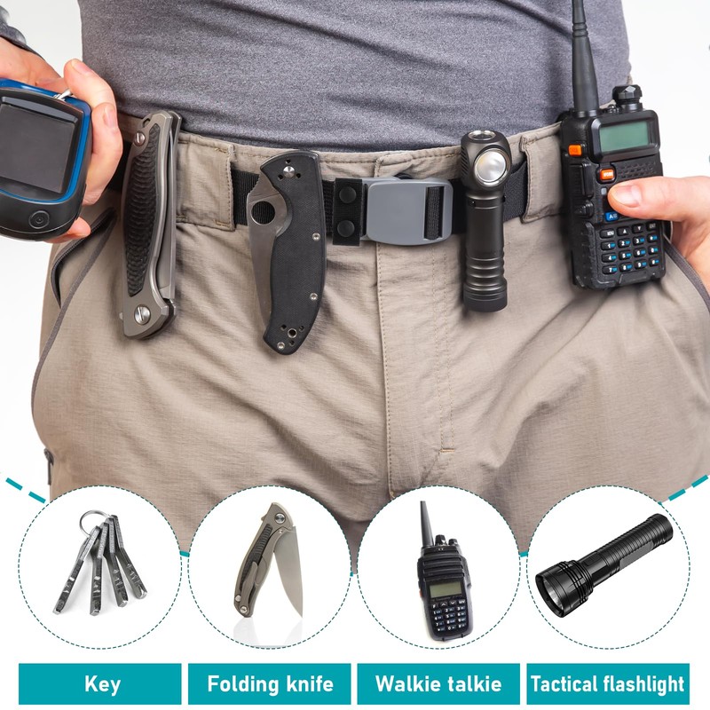 Larrel 8 Pcs Nylon Duty Belt Keepers, Double Snaps Belt