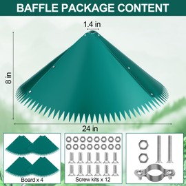 Qualirey 2 Pcs Squirrel Baffle for Bird Feeder, Green Plastic Guard Stopper Keep Squirrels Off Bird Feeder Pole for Outdoor Shepherd's Hook House (Green, 24 Inch)